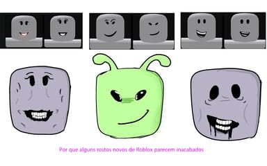 Por que alguns rostos novos de Roblox parecem inacabados
