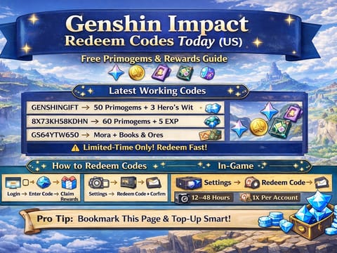 Genshin Impact Redeem Codes Today (US Server – Updated)